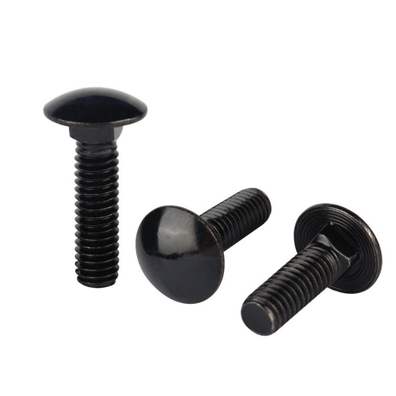 VAMUOEFL 1/2-13 x 2 Carriage Bolts Screws Black Finish, Round Head Square Neck, 304 Stainless Steel 18-8, UNC Full Machine Coarse Thread, 5Pcs - Image 1